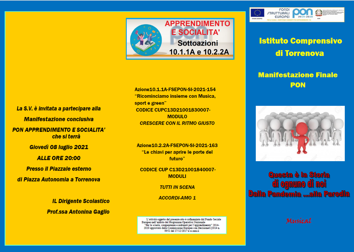manifestazione finale pon apprendimento e socialità